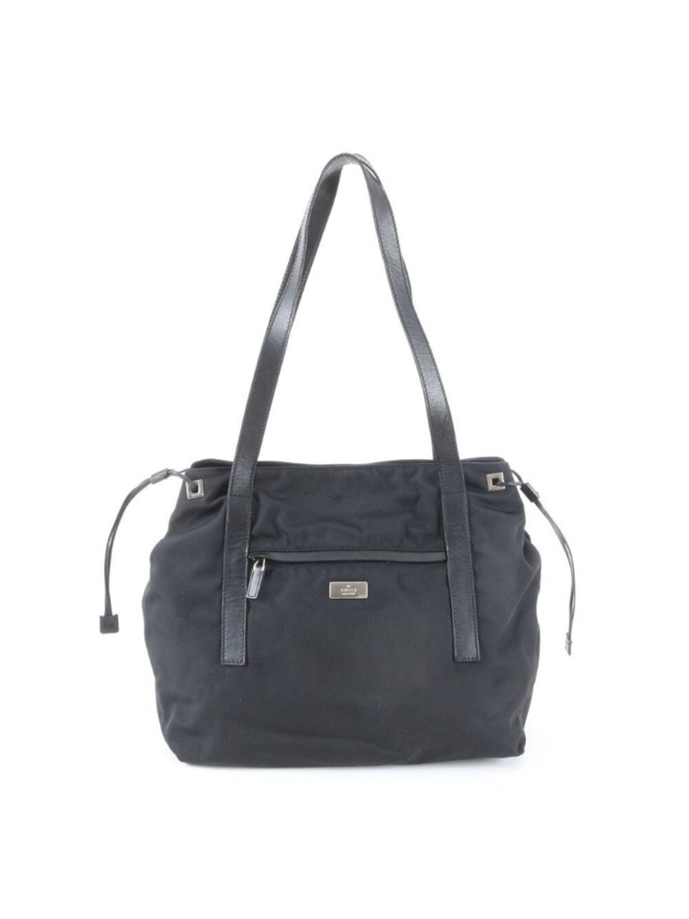 Gucci Leather Nylon Tote Bag Shoulder Handheld Black